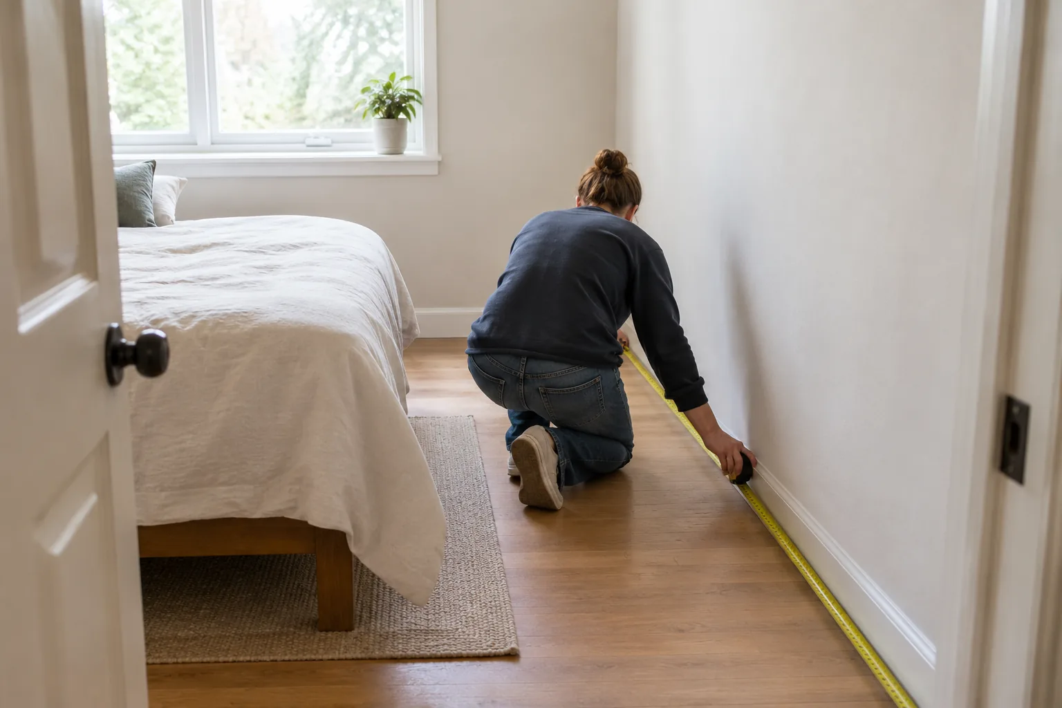 Measuring a small bedroom before choosing air purifiers for small rooms